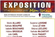 Mon Soleil, du 1er au 23 février à la Bibliothèque Roger-Lemelin