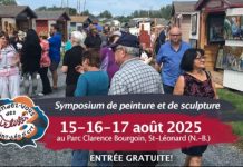 Rendez-vous des artistes, les 15, 16 et 17 août 2025 à Saint-Léonard au Nouveau-Brunswick